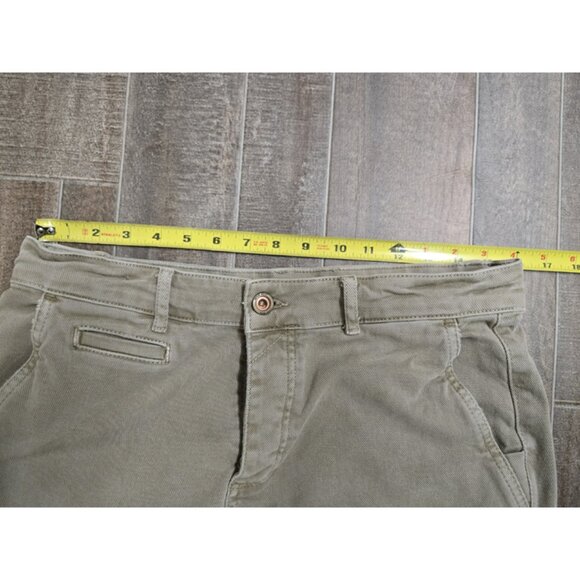 STYLISH ZARA 31x25 CROPPED KHAKI GREEN DENIM JEANS. RAW STRAIGHT LEG UNISEX - Picture 7 of 10